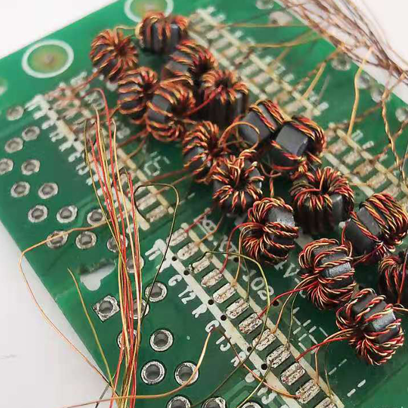 网络变压器滤波器焊接机漆包线与PIN脚PCB焊接样品